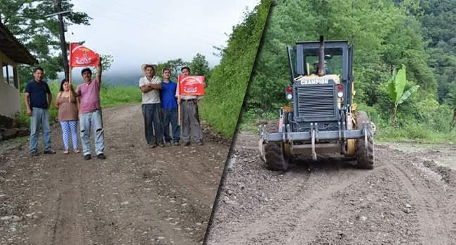 Se rehabilita camino para cinco comunidades en Tlatlauquitepec. Foto: Especial