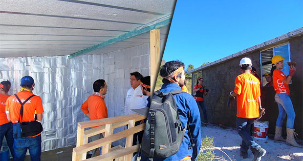 Construyen viviendas con materiales reciclables en zona vulnerable. Foto: Especial