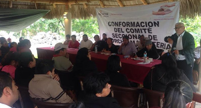 Antorchistas eligen a nuevo comité magisterial en Sierra Norte. Foto: Especial