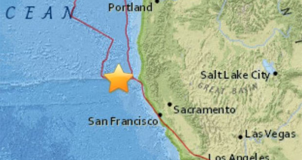 Terremoto de 6.5 grados sacude el norte de California. Foto: Twitter @SismoMundial