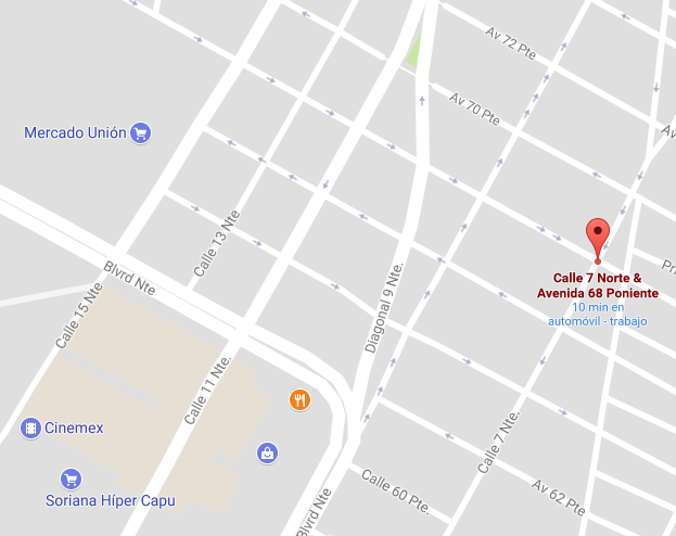 Calle 7 norte y Av 68 poniente