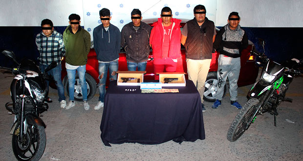 En Puebla capital, Ssptm detiene a ochos supuestos delincuentes