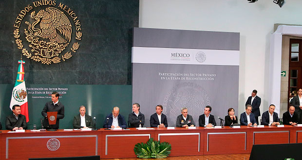 En reunión con EPN y gobernadores, IP aporta 4 mmdp a damnificados