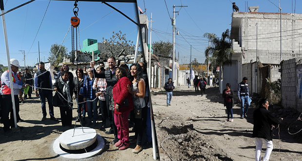 Entrega Banck alcantarillado y pavimentación en San José Xalpatla