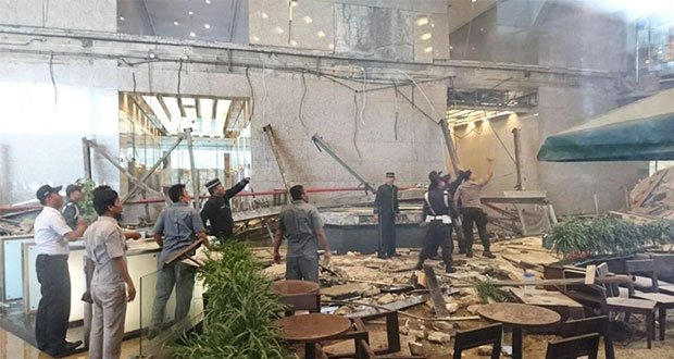 En Indonesia, colapsa balcón en bolsa de valores