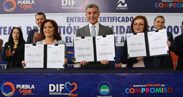 Puebla recibe certificado de calidad en proceso de adopción