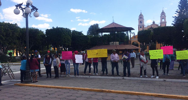 Protestan en ayuntamiento de San Andrés Cholula