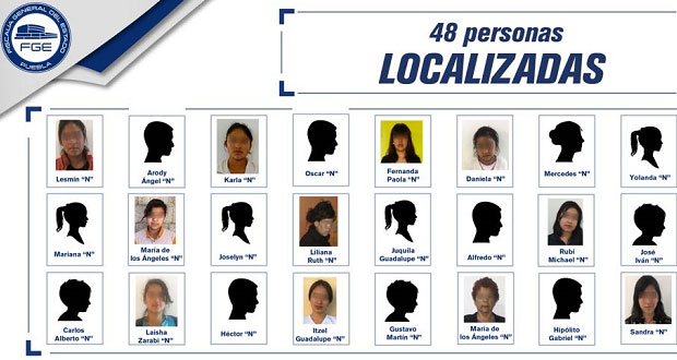 FGE localiza ilesas a 113 personas en primer bimestre de 2018