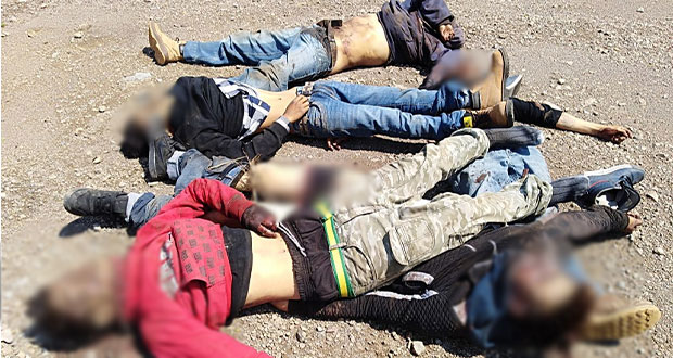 En el municipio de Atzitzintla fueron encontrados cinco hombres muertos. Foto: Especial
