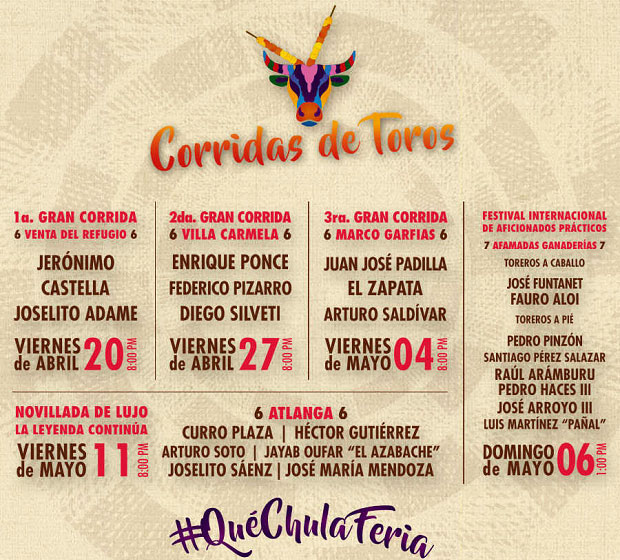 Por Feria de Puebla, corridas de toros cada viernes en Relicario