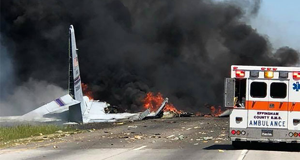 Avión cae en carreteras de Georgia