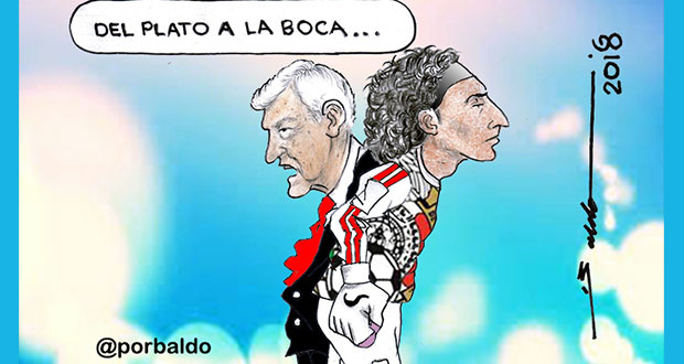 Caricatura: Del plato a la boca...