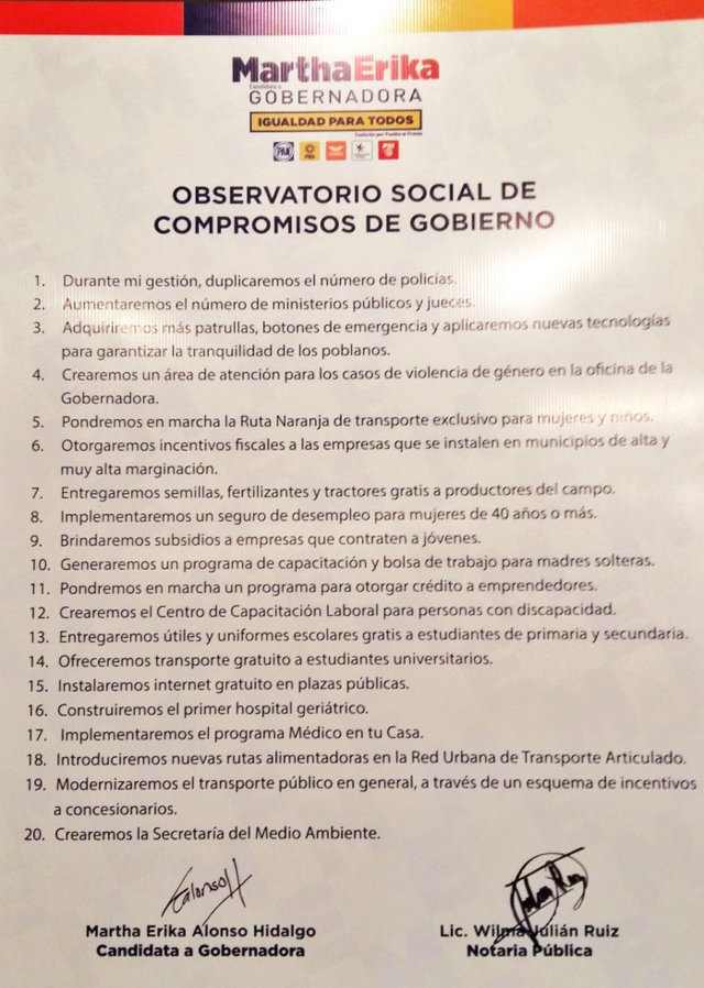 Compromisos hechos en campaña serán vigilados por observatorio: Martha Erika