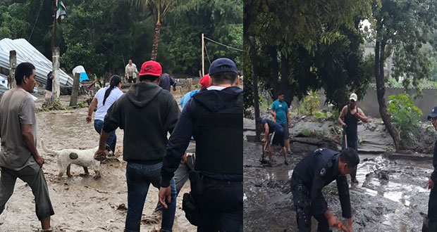 Por fuertes lluvias, río Nexapa se desborda e inunda colonias de Izúcar