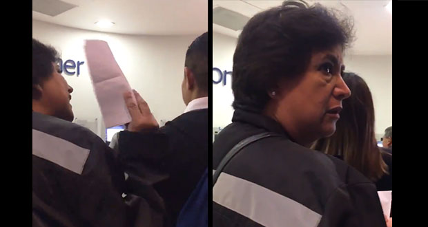 Mujer insulta a joven por “quitarle” lugar en fila del banco