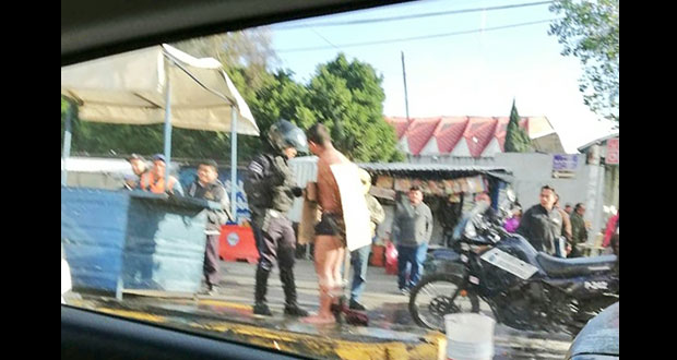 Golpean y amarran a un poste a presunto ladrón cerca de la CAPU