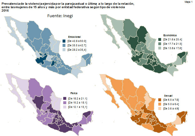 Puebla, con niveles altos en los 4 tipos de violencia contra la mujer: Inegi