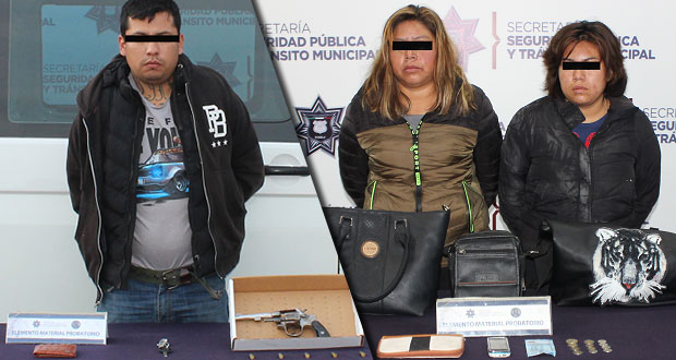 Detienen a hombre por robo de vehículo y a 3 mujeres por asalto