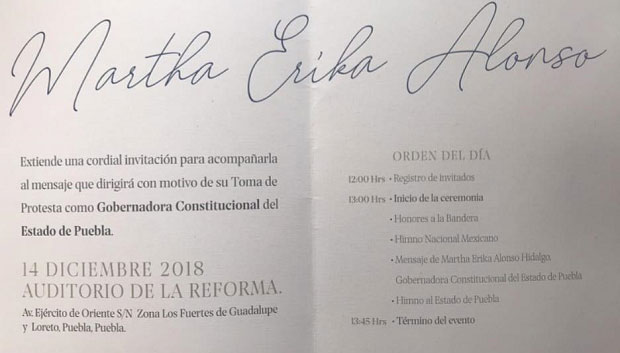 Martha Erika tomaría protesta en Auditorio de la Reforma el viernes