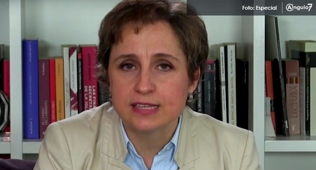 Aristegui acude a audiencia contra implicado en espionaje de Tomás Zerón. Foto: Especial.