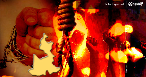 Queman puerta de comandancia en Quecholac para liberar delincuente y lincharlo