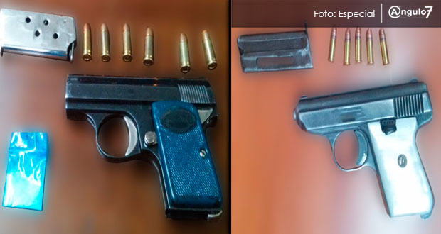 En Puebla capital, detienen a tres por portación de armas