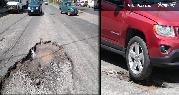 Ciudad de Puebla podría pagar daños en automóviles provocados por baches