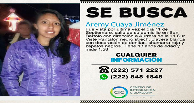 Ayúdanos a encontrarla: Aremy Cuaya desapareció en San Bartolo