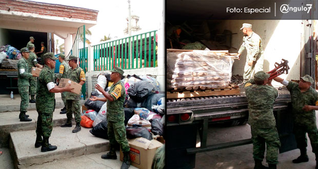 La 25 zona militar entrega 922 despensas para Chiautla e Ixcamilpa
