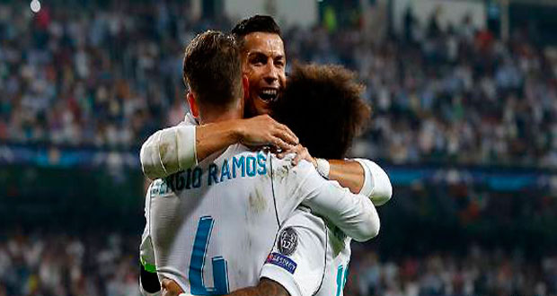Madrid golea en Champions con doblete de CR7 y chilena de Ramos