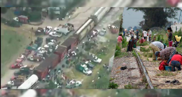 Capturan en video “modus operandi” de saqueadores de trenes en Puebla