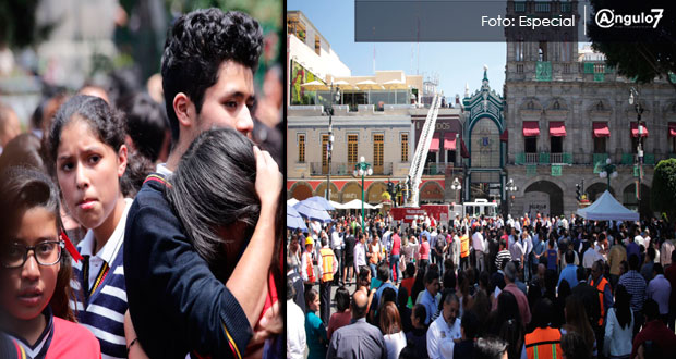 Pánico, caos, escombros y ambiente fúnebre genera el sismo en Puebla