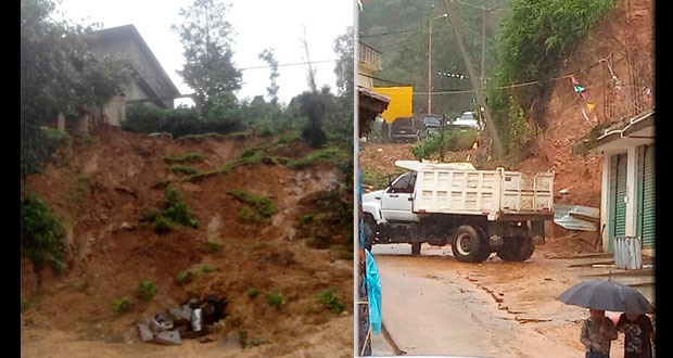 Tras lluvias, derrumbes bloquean algunos caminos en la Sierra Negra