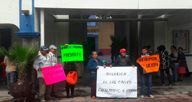 Habitantes de Tehuiloyocan exigen obras