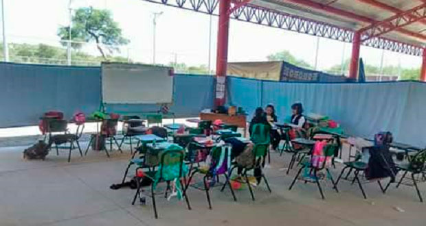 Comuna de Cuayuca y Antorcha exigen reconstruir primaria