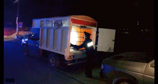 PF asegura 9 camionetas con 12 mil litros de gasolina en Texmelucan