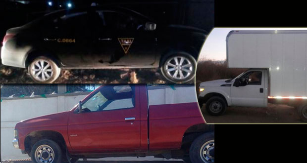 En diversos municipios poblanos, SSP asegura 3 vehículos robados