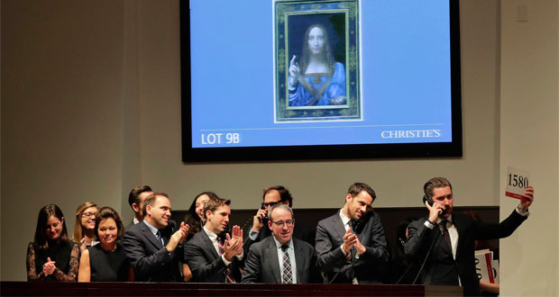 Subastan pintura de Leonardo Da Vinci en 450 millones de dólares
