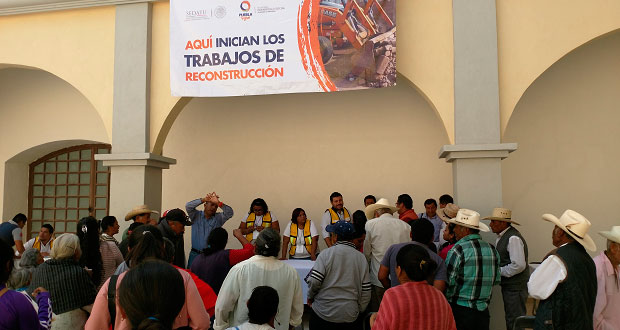 Sedatu presenta plan para reconstrucción de casas en Ahuatempan