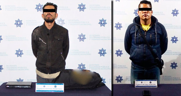 Policía Municipal detiene a dos presuntos ladrones en la Angelópolis