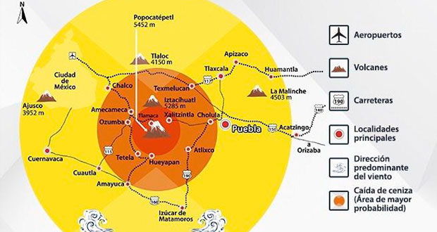 Emiten consejos ante posible caída de ceniza volcánica en Puebla