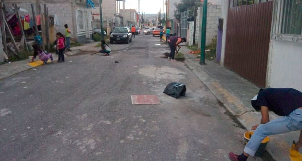 Vecinos de colonia La Guadalupana rehabilitan áreas verdes. Foto: Especial