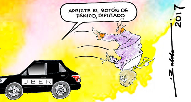 Caricatura: Uber pasa a traer a los diputados poblanos