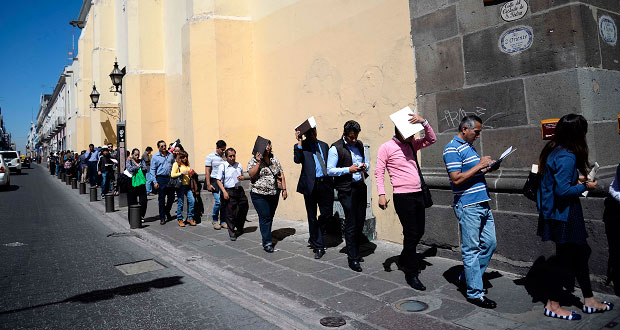 Tasa de desempleo en Puebla del 2.8%