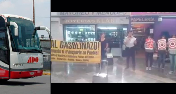 Protestan contra ADO en la CAPU por subir 21% pasajes de Puebla-Tehuacán