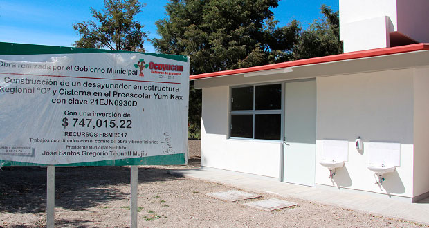 Invierten 747 mil pesos en obras para preescolar de Ocoyucan