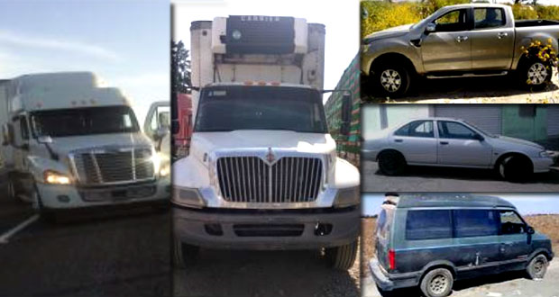 Policía estatal recupera 5 vehículos con reporte de robo