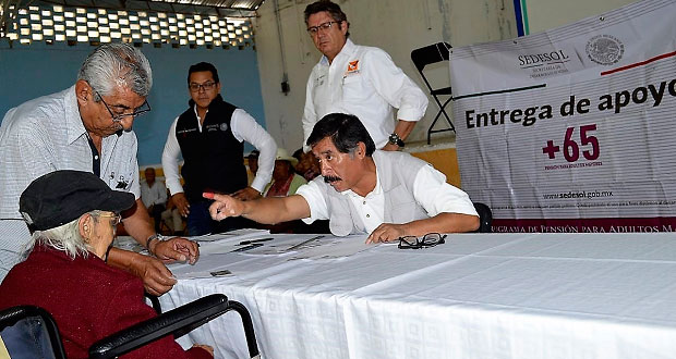Sedesol inicia el pago de Más 65 a adultos mayores de Puebla