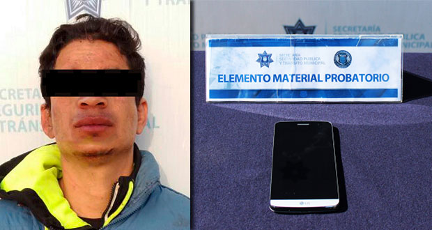 Ssptm de Puebla detiene a 2 por robo a transeúnte