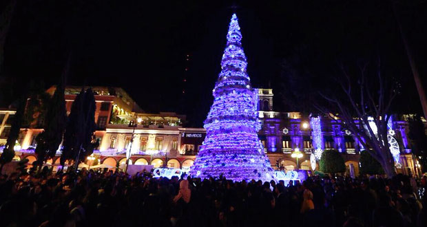 Antonio Gali y Luis Banck encienden árbol de Navidad en zócalo